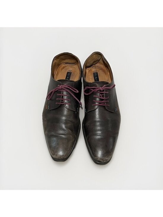 Mens Paul Smith Brown Leather Lace Up Shoes Almond Toe Oxfords EU 41 Size 7 main image 9